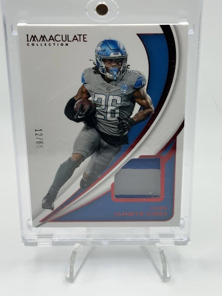 Jahmyr Gibbs · 2024 Immaculate Red Tri-Color Patch /65