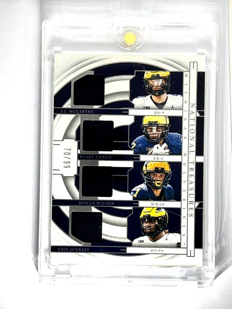 McCarthy · Corum · Wilson · 2024 National Treasures Collegiate Quad Relic /25
