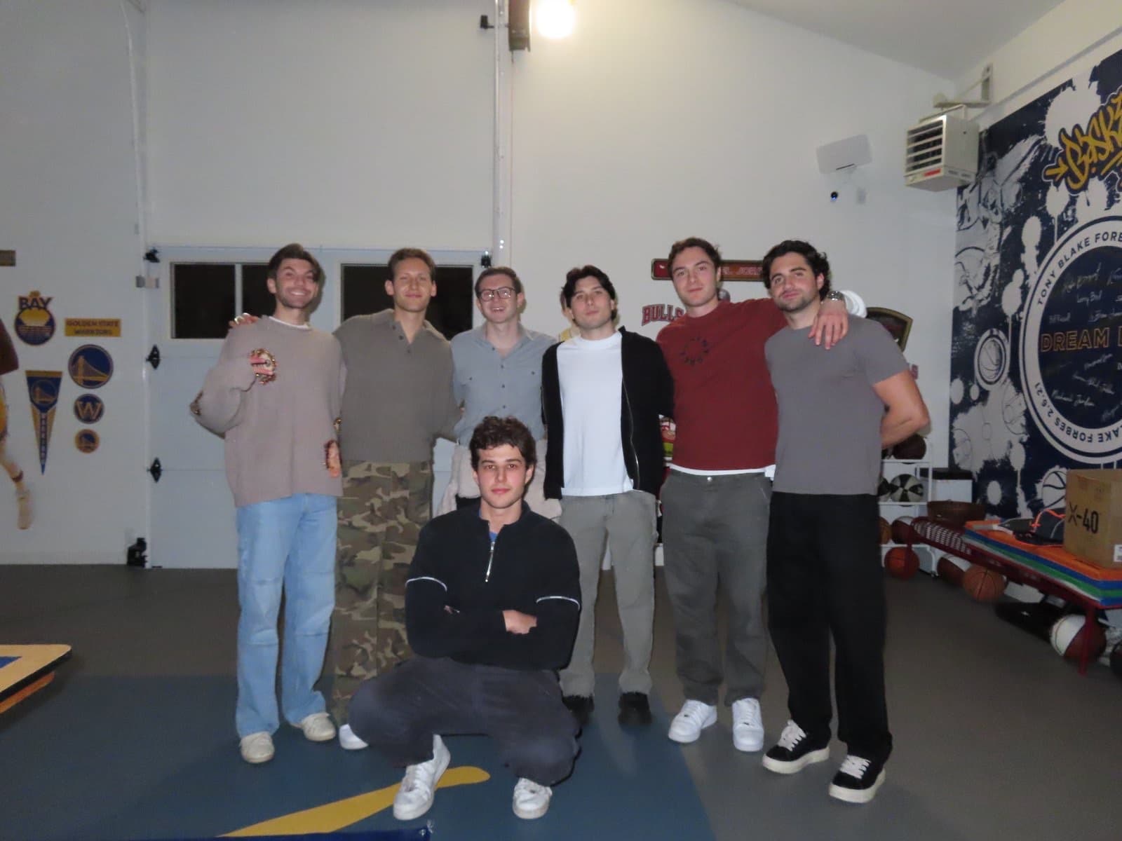 Jackson with friends at the gym